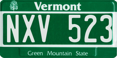 VT license plate NXV523