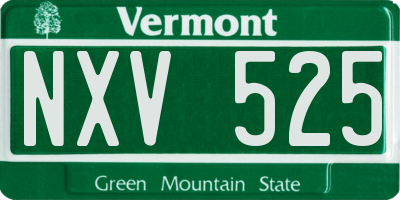 VT license plate NXV525