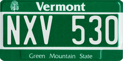 VT license plate NXV530