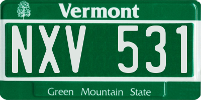 VT license plate NXV531