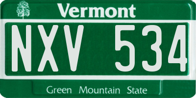 VT license plate NXV534
