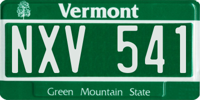 VT license plate NXV541