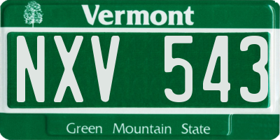 VT license plate NXV543