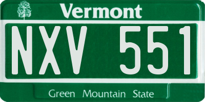 VT license plate NXV551