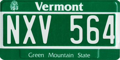 VT license plate NXV564