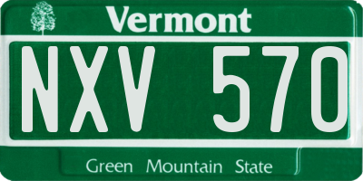 VT license plate NXV570