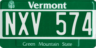 VT license plate NXV574