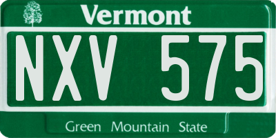 VT license plate NXV575