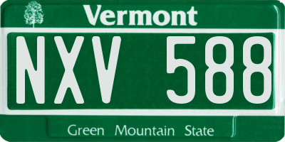 VT license plate NXV588