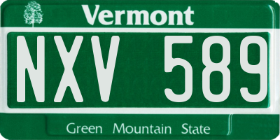 VT license plate NXV589