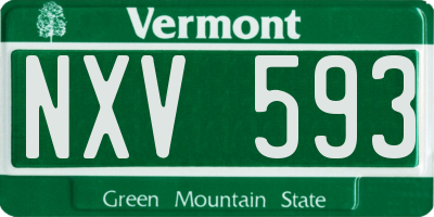VT license plate NXV593