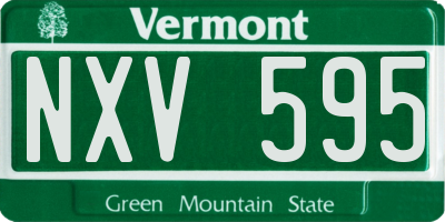 VT license plate NXV595