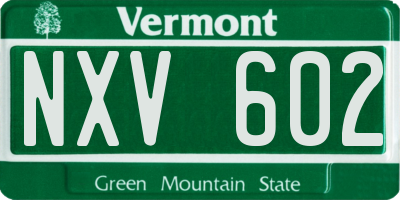 VT license plate NXV602