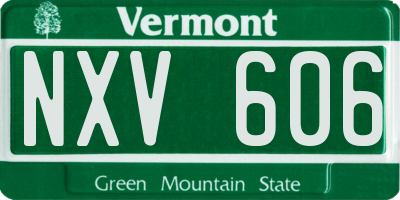 VT license plate NXV606