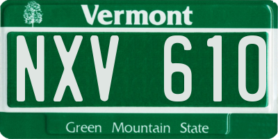 VT license plate NXV610