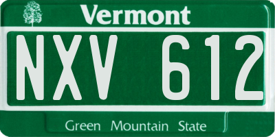 VT license plate NXV612