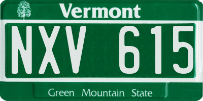 VT license plate NXV615