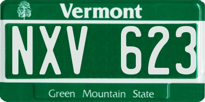 VT license plate NXV623