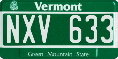 VT license plate NXV633