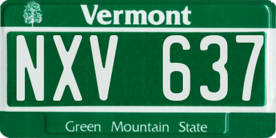 VT license plate NXV637