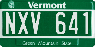 VT license plate NXV641