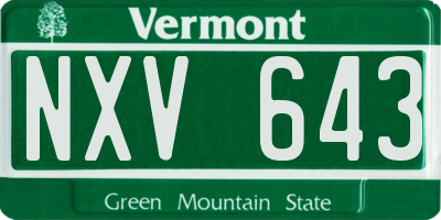 VT license plate NXV643