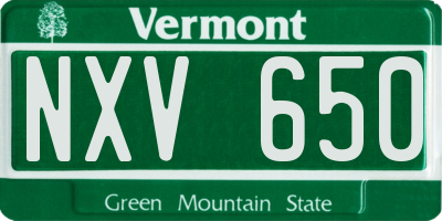 VT license plate NXV650