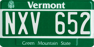 VT license plate NXV652