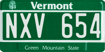 VT license plate NXV654