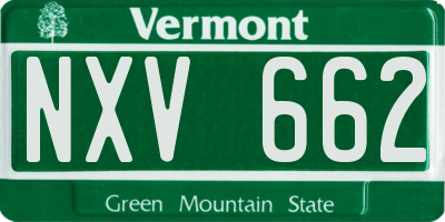 VT license plate NXV662