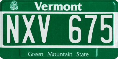 VT license plate NXV675