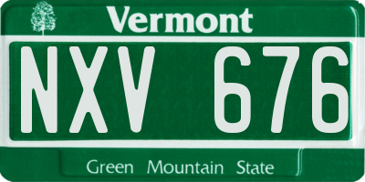VT license plate NXV676