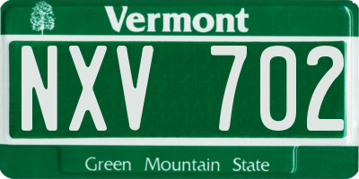 VT license plate NXV702