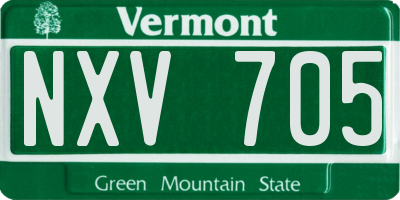 VT license plate NXV705