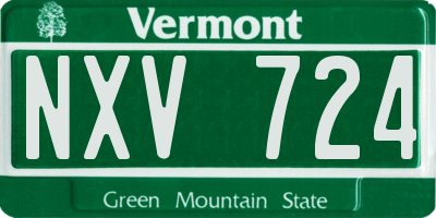 VT license plate NXV724