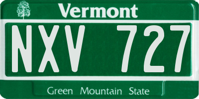 VT license plate NXV727