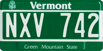 VT license plate NXV742