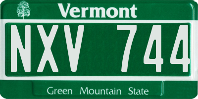 VT license plate NXV744