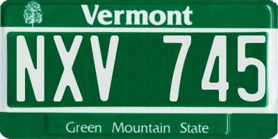 VT license plate NXV745