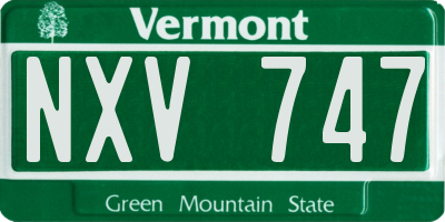 VT license plate NXV747