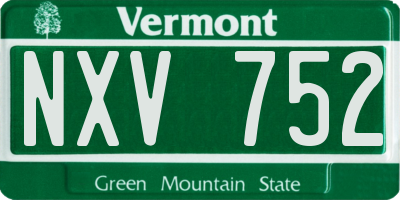 VT license plate NXV752