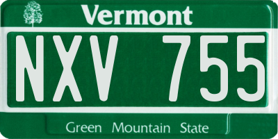 VT license plate NXV755