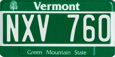 VT license plate NXV760