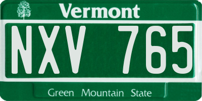 VT license plate NXV765
