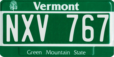 VT license plate NXV767