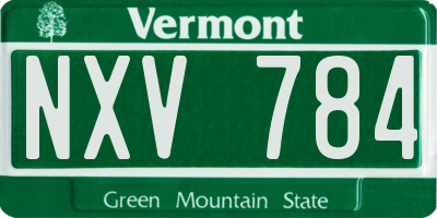 VT license plate NXV784
