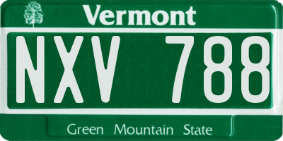 VT license plate NXV788