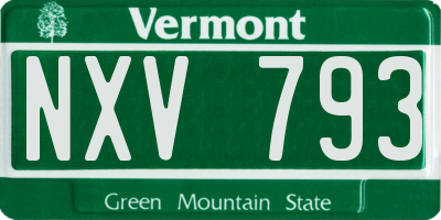 VT license plate NXV793