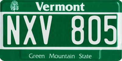 VT license plate NXV805