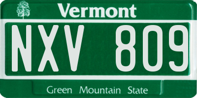 VT license plate NXV809